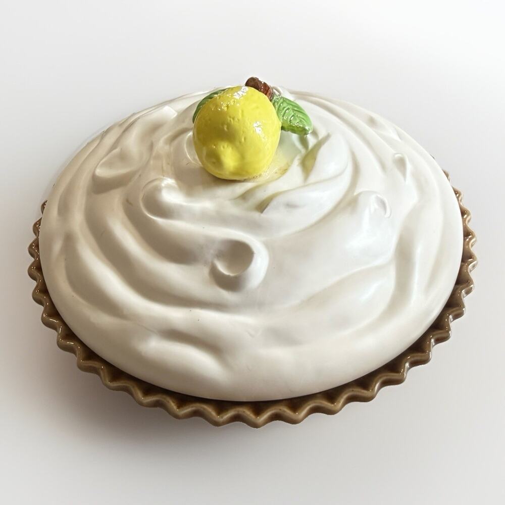 Vintage 1970’s Lemon Meringue Japan Pie Serving Dish 3-D Lid Ceramic